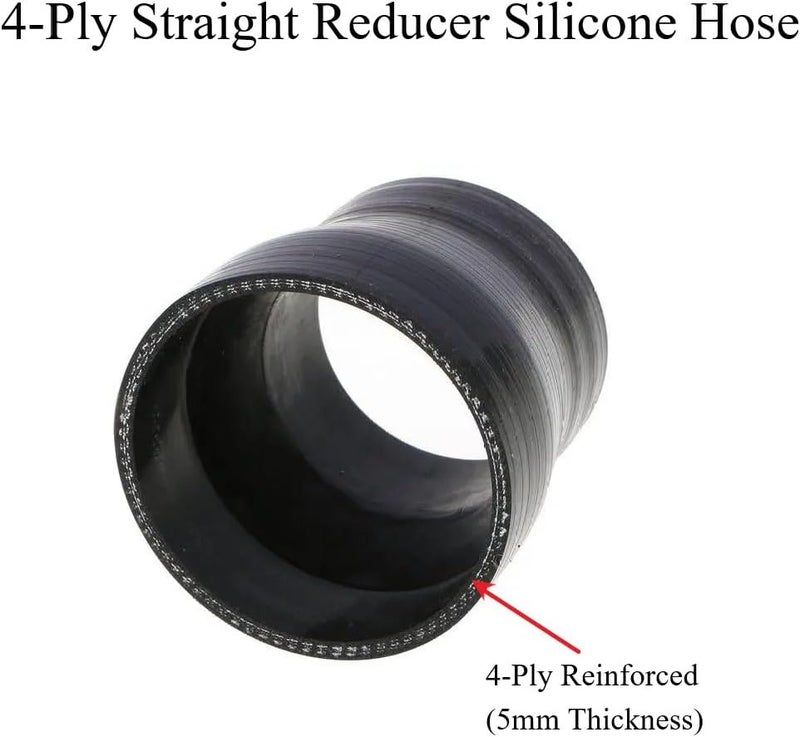 YSIL 2.5” to 3” Reducer Coupler Silicone Hose 4-Ply Reinforced Straight Turbo Intercooler Intake Pipe with T-Bolt Clamps 5MM Thickness - Image 3